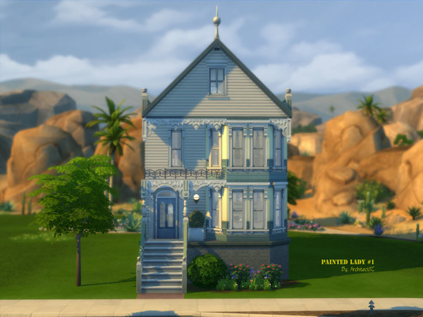 Sims 4 Painted Lady #1 house by ArchitectTC at TSR