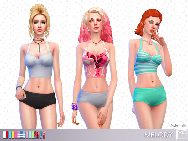 Sims 4 manueaPinny Melody swimsuit by nueajaa at TSR