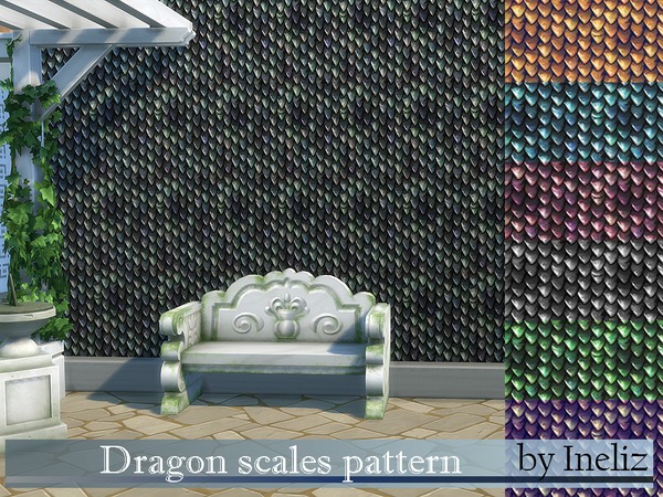 Sims 4 Dragon scales pattern by Ineliz at TSR