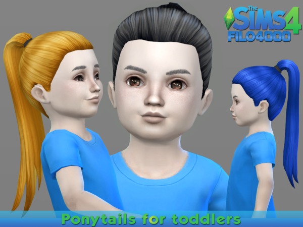 Sims 4 Toddler Hair 04 Ponytail by filo4000 at TSR