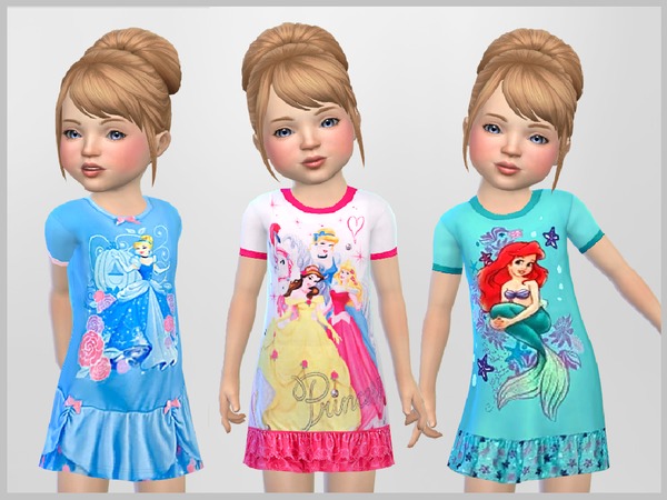 Sims 4 Toddler Princess Nighties by SweetDreamsZzzzz at TSR