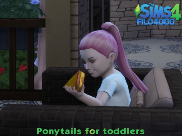 Sims 4 Toddler Hair 04 Ponytail by filo4000 at TSR