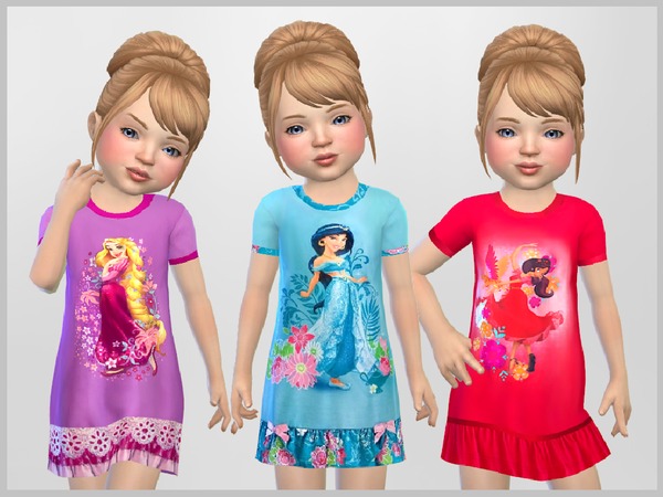 Sims 4 Toddler Princess Nighties by SweetDreamsZzzzz at TSR