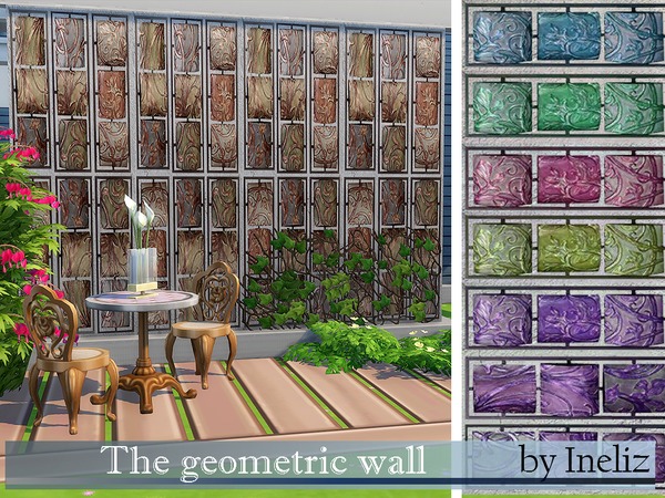 Sims 4 Geometric wall by Ineliz at TSR