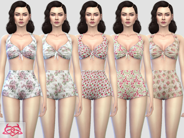 Sims 4 Pin up Swimwear 1 RECOLOR 3 by Colores Urbanos at TSR
