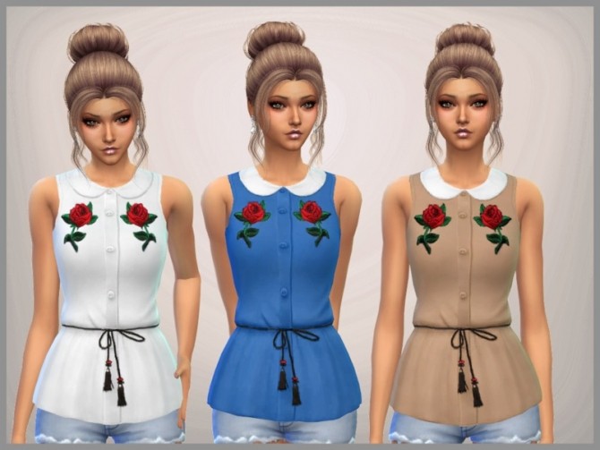 Sims 4 Rose Tops by SweetDreamsZzzzz at TSR
