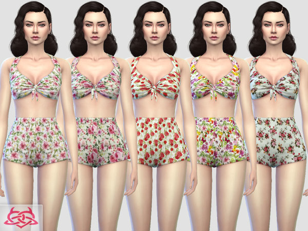 Sims 4 Pin up Swimwear 1 RECOLOR 3 by Colores Urbanos at TSR