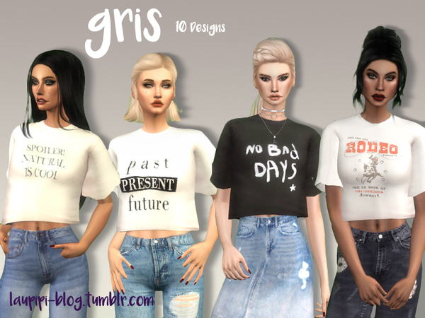 Sims 4 Gris T Shirt by laupipi at TSR