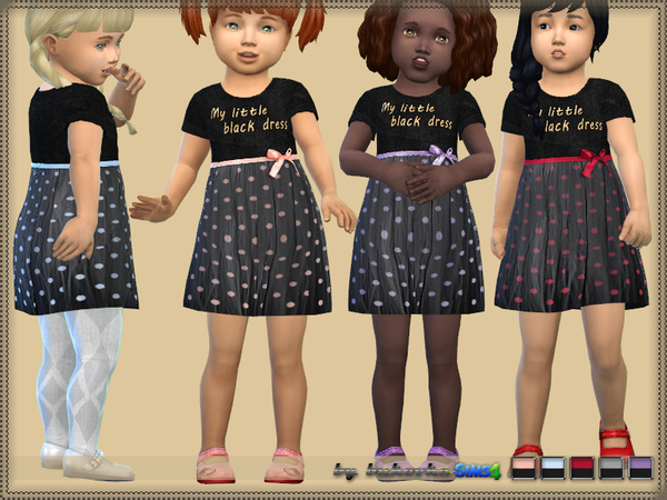 Sims 4 Black Dress by bukovka at TSR