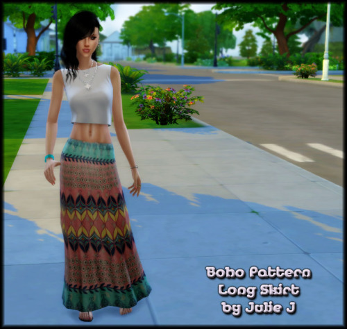 Sims 4 Boho Pattern Long Skirts at Julietoon – Julie J
