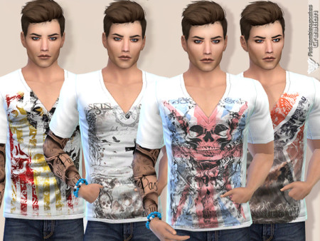Broken Edges Tee Collection by Pinkzombiecupcakes at TSR » Sims 4 Updates