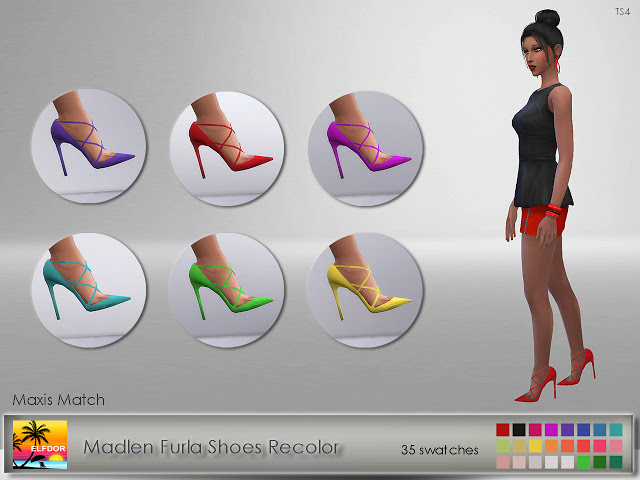 Sims 4 Madlen Furla Shoes Recolor Maxis Match at Elfdor Sims