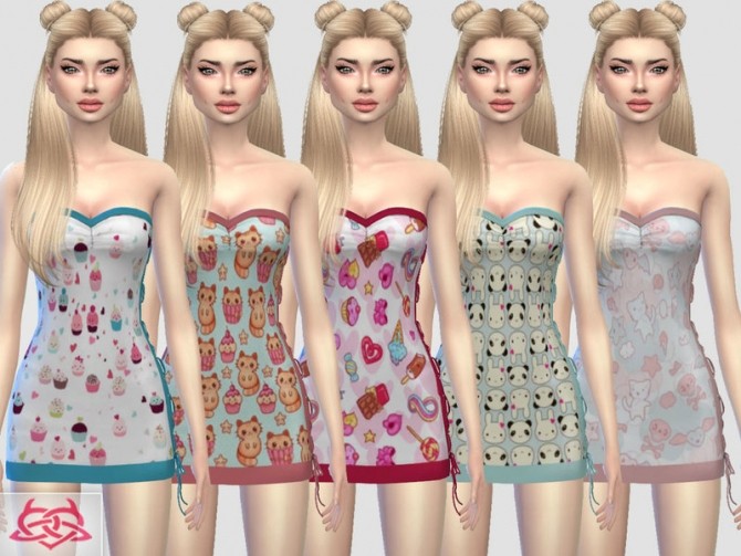 Sims 4 Mini dress 4 recolor 2 by Colores Urbanos at TSR