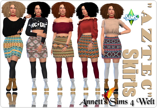 Sims 4 Aztec skirts at Annett’s Sims 4 Welt