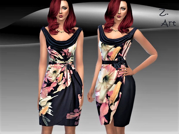 Sims 4 LadieZ 04 elegant summer dress by Zuckerschnute20 at TSR