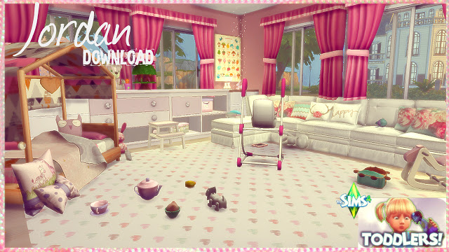 Sims 4 Jordan girl toddler/kids room by Rissy Rawr at Pandasht Productions
