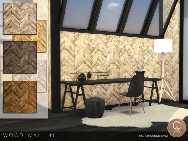 Sims 4 Wood Walls 7 by Pralinesims at TSR
