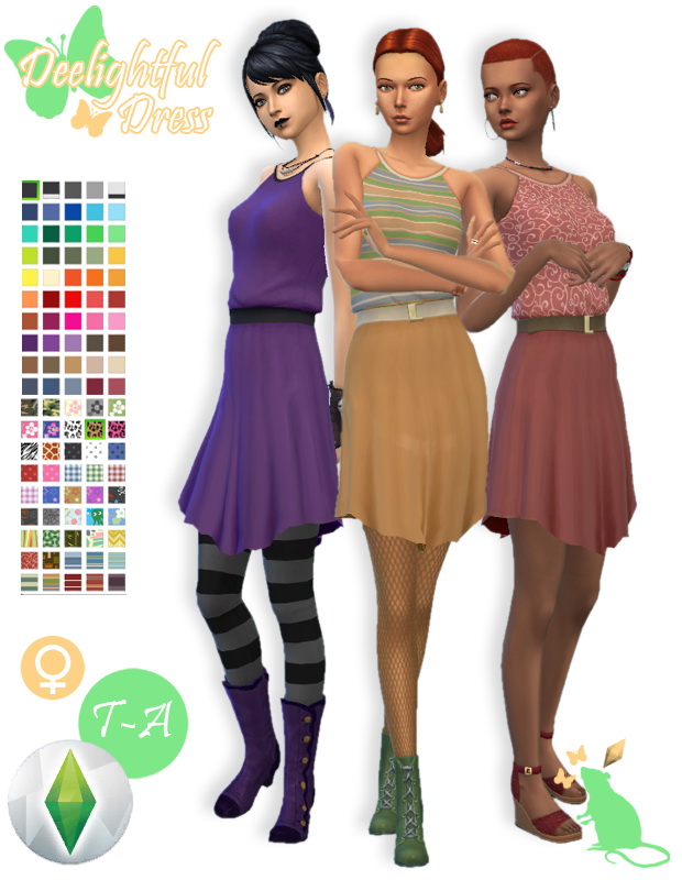 Sims 4 Deelightful Dress by Standardheld at SimsWorkshop