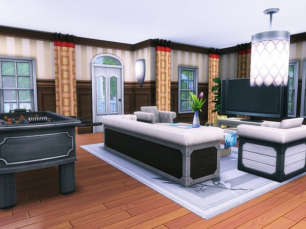Sims 4 American Dream suburban family home by MychQQQ at TSR