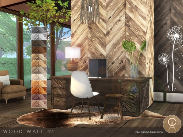 Sims 4 Wood Walls 7 by Pralinesims at TSR
