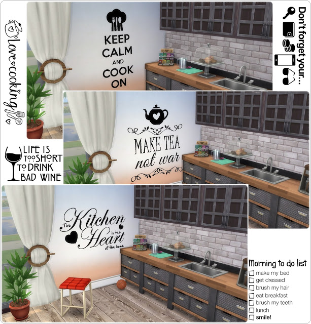 Sims 4 Saying Wall Deco at Annett’s Sims 4 Welt