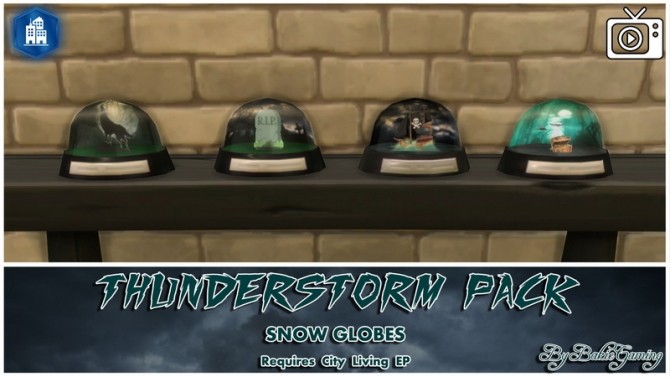 Sims 4 Snow Globes Thunderstorm Pack by Bakie at Mod The Sims