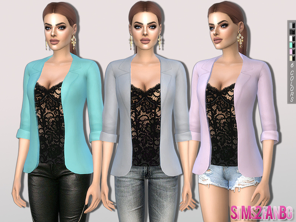 Sims 4 331 Lace Top With Jacket by sims2fanbg at TSR