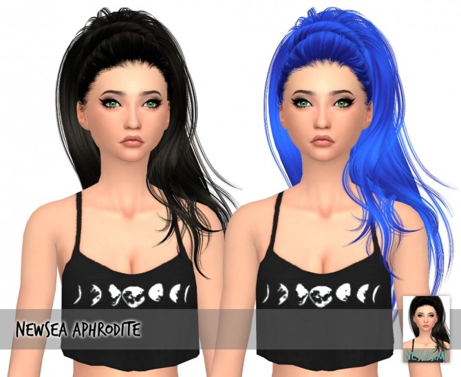 Sims 4 Newsea Aphrodite hair retextures at Nessa Sims