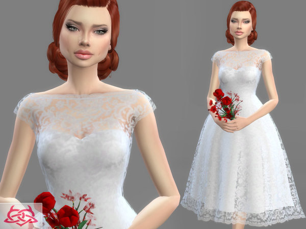 Sims 4 Wedding Dress 5 by Colores Urbanos at TSR