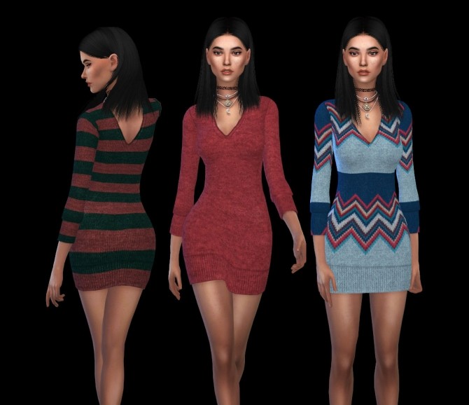 Sims 4 Vn Sweater Dress at Leo Sims