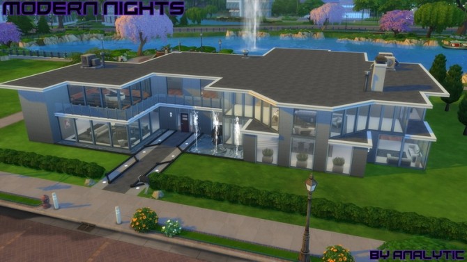 Sims 4 Modern Nights High End Modern Mansion by Analytic at Mod The Sims
