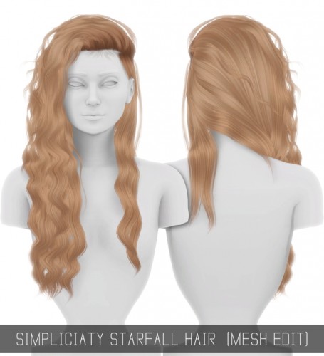 STARFALL HAIR MESH EDIT at Simpliciaty » Sims 4 Updates