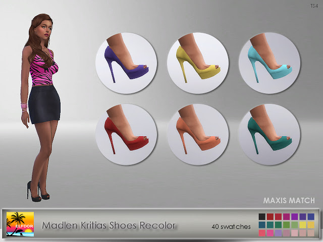 Sims 4 Madlen Kritias Shoes Recolor at Elfdor Sims