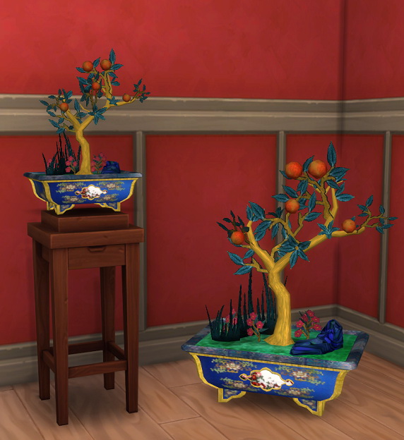 Sims 4 Enamel Bonsai by BigUglyHag at SimsWorkshop