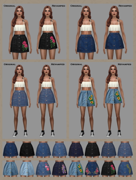 Sims 4 Revamped Denim Skirts at Trillyke