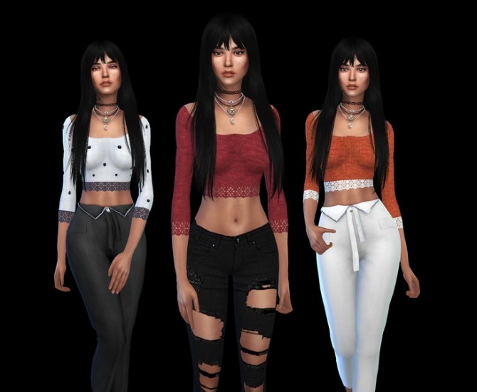 Sims 4 Margeh Top at Leo Sims