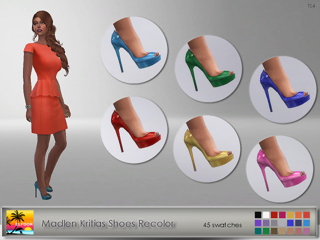 Sims 4 Madlen Kritias Shoes Recolor 2 at Elfdor Sims