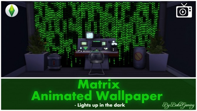 Sims 4 Animated Wallpaper Matrix by Bakie at Mod The Sims