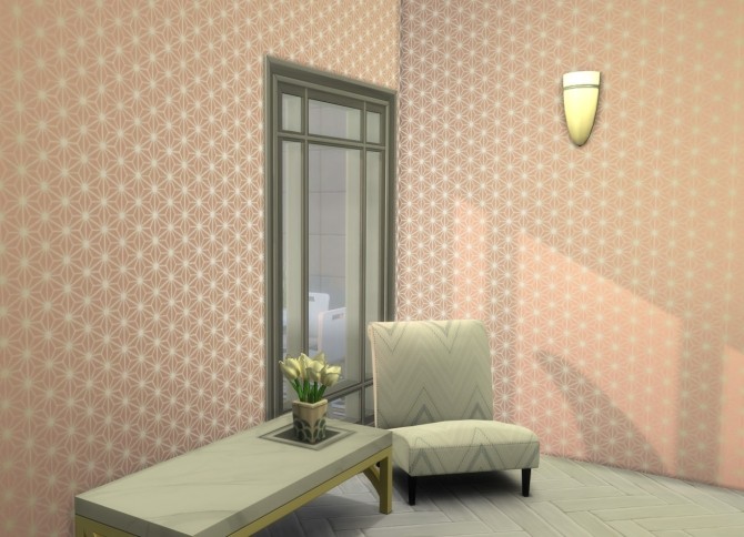 Sims 4 Asanoha geometric wallpaper by Velouriah at Mod The Sims
