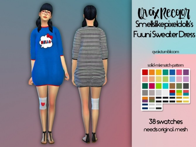 Sims 4 Smellslikepixeldolls Fuuni Sweater Dress at qvoix – escaping reality