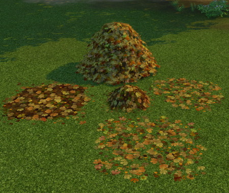 Sims 2 and 3 Piles Of Leaves by BigUglyHag at SimsWorkshop