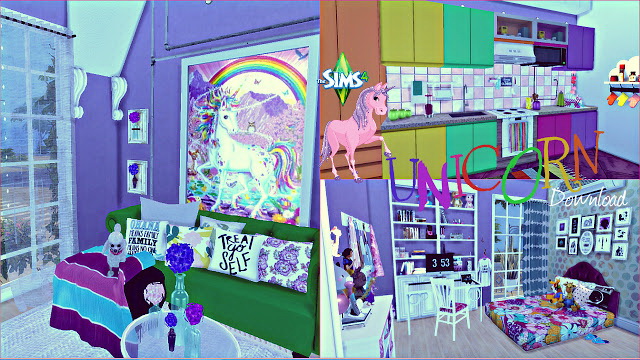 Sims 4 Unicorn rooms by Rissy Rawr at Pandasht Productions