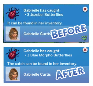 Sims 4 Bug Catch Text Override by Menaceman44 at Mod The Sims