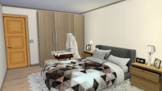 Sims 4 Bedroom with Office at Dinha Gamer