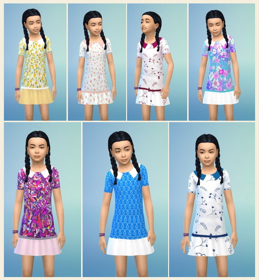 Sims 4 Girls Volant Dress at Birksches Sims Blog