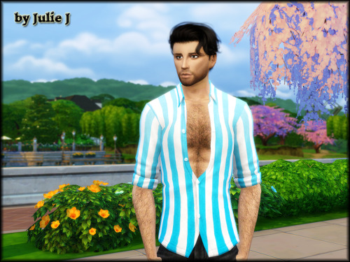 Sims 4 Male Open Shirt Revamp at Julietoon – Julie J