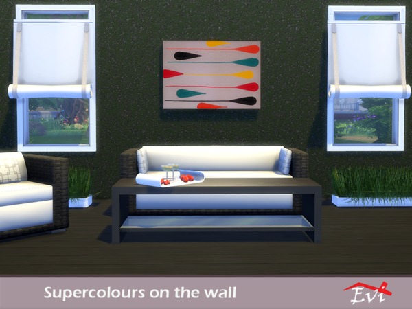 Sims 4 Supercolours on the wall by evi at TSR