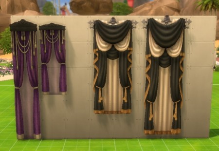 Vampire Game Pack Curtains for All Wall Sizes by DollFaceSim at SimsWorkshop