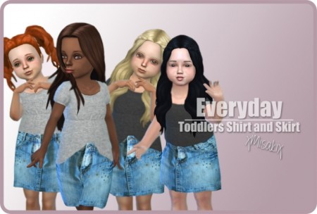 Toddlers Skirts and Shirts at xMisakix Sims