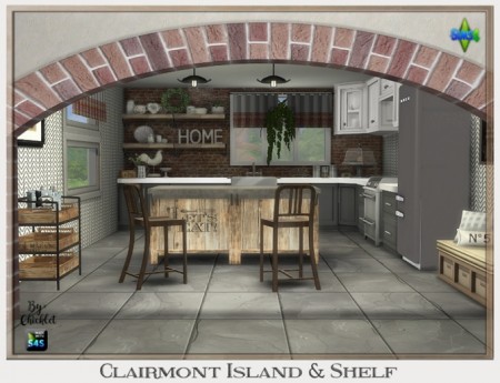 Clairmont Kitchen Island & Shelf at Chicklet’s Nest
